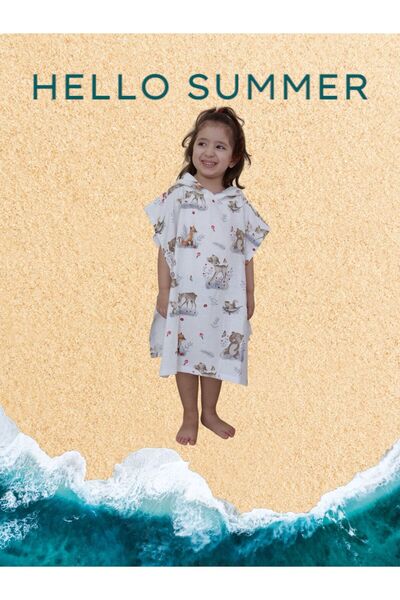 Next Baby منشفة بغطاء للرأس من القطن الطبيعي 100% بنمط الغزلان / Panc'o