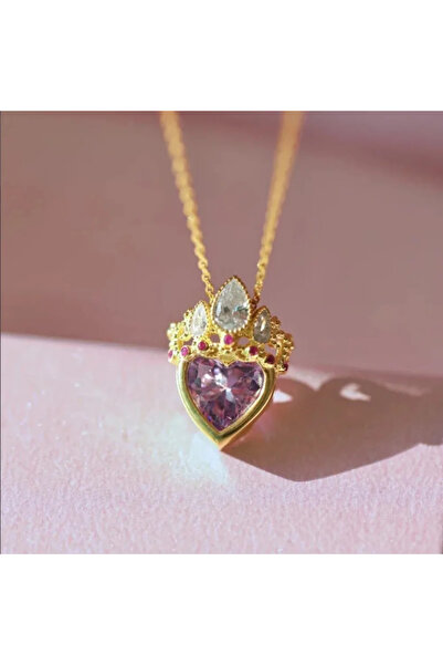 Choice قلادة ذهبية اللون بسيطة وخفيفة فاخرة على شكل تاج رابونزيل بتصميم شخصية...