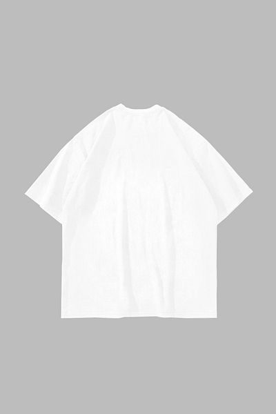 Sekizbiraltı Lylies Red Stone Printed Oversize Unisex Λευκό Tshirt