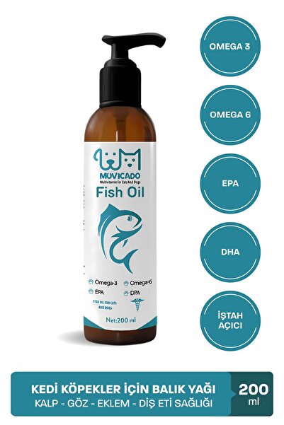 muvicado Fish Oil - Kedi Ve Köpekler Için Balık Yağı Omega 3-6 Epa Dha Norveç Somon Yağı Bağışıklık Desteği
