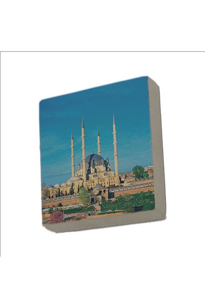 Sadrazam Magnet din piatră naturală imprimat Edirne Selimiye 5x5 Krt-164