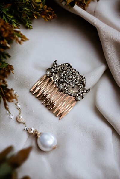 FAYRA ACCESSORIES Vintage Comb Bun Buckle with Crystal Stone