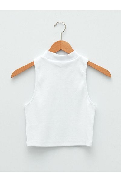 LC Waikiki Γυναικείο μισό ζιβάγκο ίσιο αμάνικο Crop (W1)