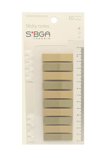 sibga tasarım Transparent Colored Post-It Note Paper - 200 Sheets Bookmark Sticker