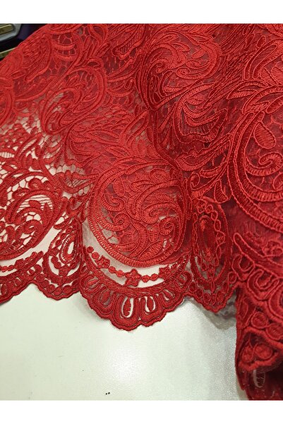 Safir Kumaş Abiyelik Dairesel Desenli Kordone Güpür Dantel 3 Metre