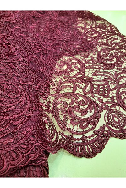 Safir Kumaş Abiyelik Dairesel Desenli Kordone Güpür Dantel 1,5 Metre