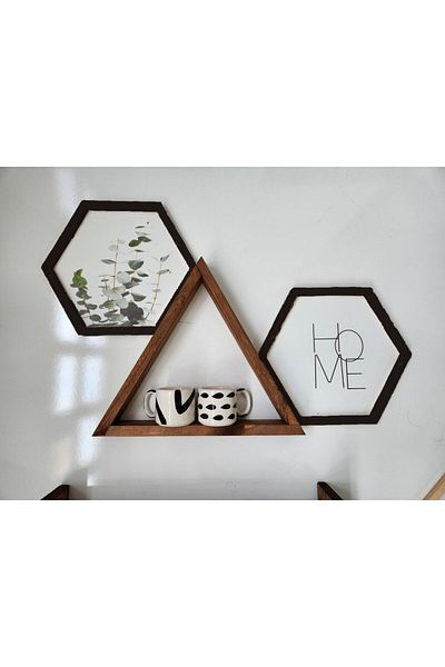 Wooden Factory Kit cadru decorativ din lemn hexagonal