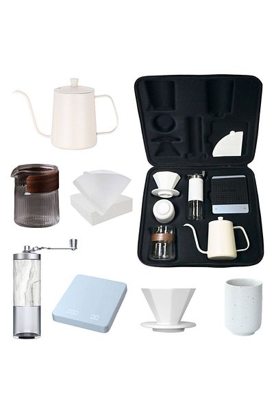 EqiEch V60 Coffee Maker Set,7-Piece Hand Drip Coffee Kit,Manual Pour Over Coffee Maker Set