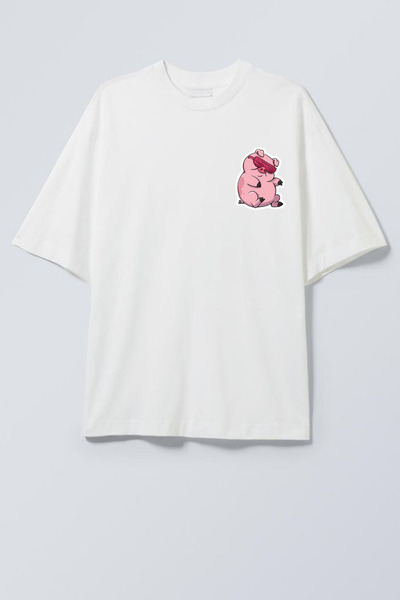 Dupe Design Μπλουζάκι Unisex με στάμπα Pig Oversize