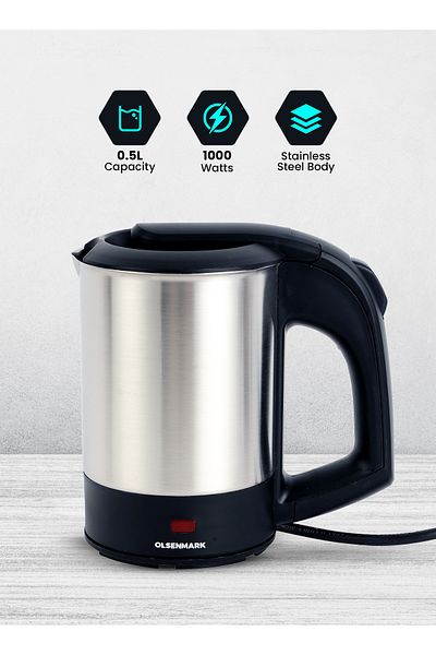 Olsenmark Electric Kettle 0.5 L 240.0 W Omk2048n Stainless Steal