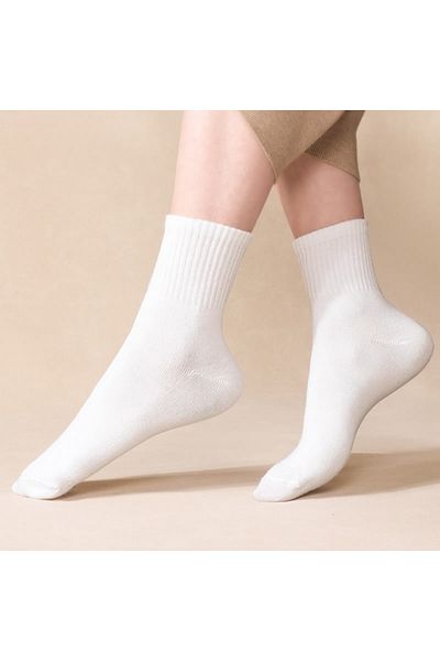ENFAEL 6 Pack White Unisex College Socks
