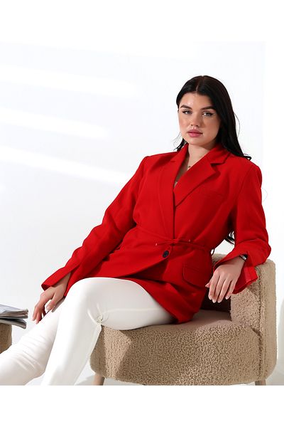COCOCİX 1 Button Belted Jacket New Season