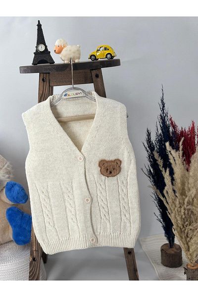 Cloudy Kids Baby Boy Embroidered Knitwear Cardigan&Vest
