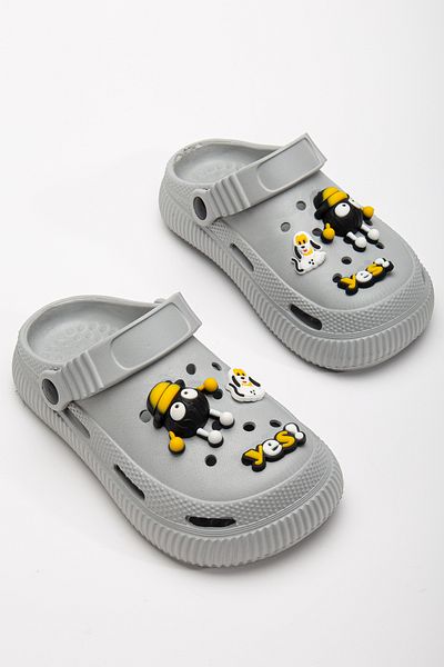 LUCKY COLLECTİON Comfortable Sole High Scale Stone Children's Slippers Cross
