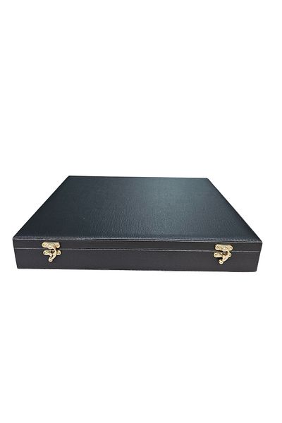ÖZER KUTU 32-Piece Two-Layer Rosary (Wooden Case) Black Leather Bag & Box 35X38 cm