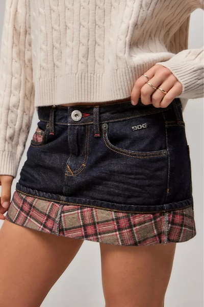 september island Plaid Detailed Mini Skirt