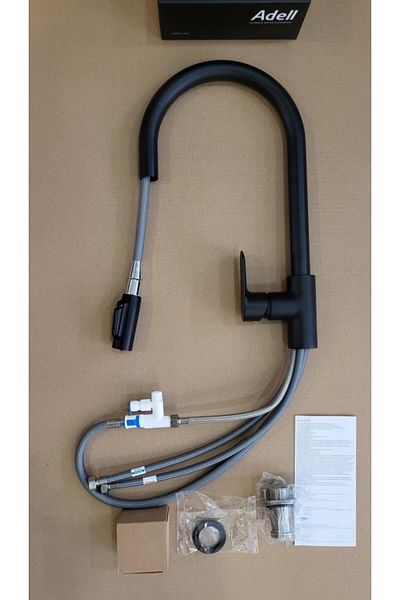 Adell Niza Black Spiral 3-Way Purification Outlet Kitchen Faucet