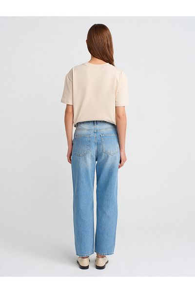 Dilvin 71350 Tint Wash Relax Denim Trousers-Light Blue