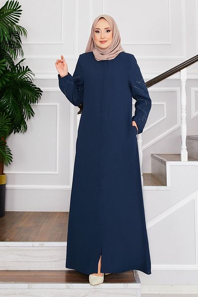 EBRUTESETTÜR Ravza Stone Hijab Ferace with Sleeves