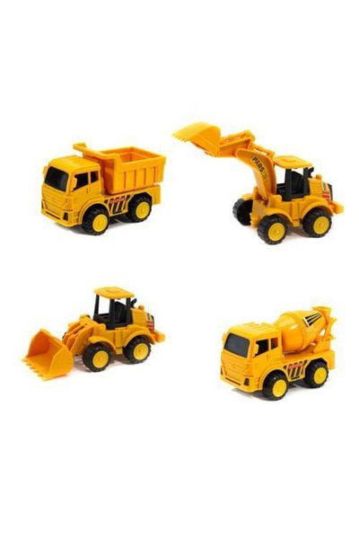 FEN TOYS مجموعة البناء مجموعة حفارة شاحنة صغيرة لخلاط المغرفة مكونة من 4 قطع