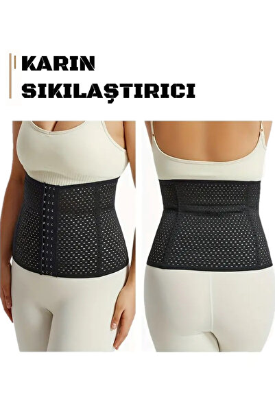 MİSTİRİK Ulyana Model 5 Zone Effect Airable Latex Corset Μαύρο Χρώμα