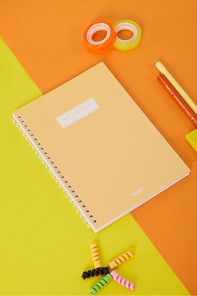 Copyder Orange Pastel Color Plain Spiral A5 Unlined 100 Sheets School Notebook