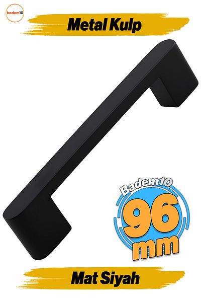 Badem10 Uhud 96 Mm Mobilier Metal Negru Sertar Bucătărie Dulap Ușă Dulap Mâner 9,6 Cm