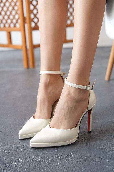Ayakkabı Ateşi Women's Helmet Pointed Toe Heeled Shoes Minora Sedef Skin