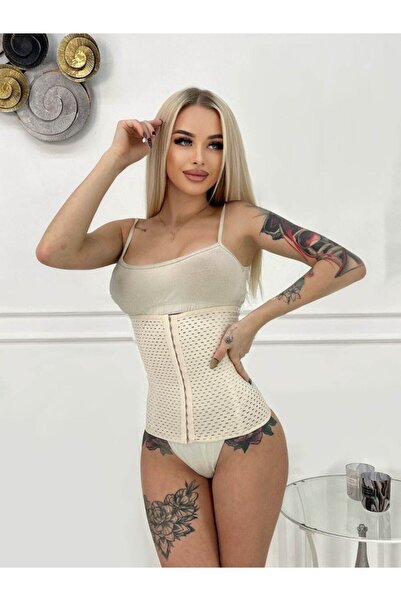 MİSTİRİK Ulyana Model Firming and Lifting Latex Corset Thin Breathable Corset Skin Color