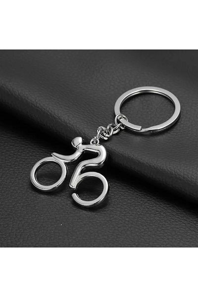 Choice سلسلة مفاتيح معدنية فضية، قطعة واحدة، على شكل دراجة - مثالية لركوب الدراجات، وركوبها، وتعليقها - هدية مثالية للولادة