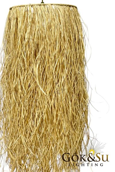 Göksu Lighting Thin Jute Chandelier - Rustic, Bohemian, Wicker, Macrame and Tassel Chandelier