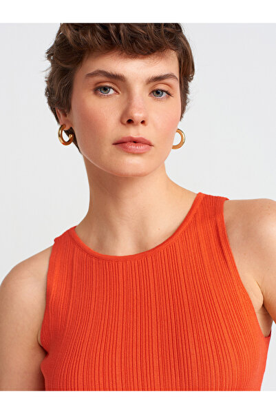 Dilvin 10726 DİLVİN KAYIK YAKA FİTİLLİ TRİKO BLUZ