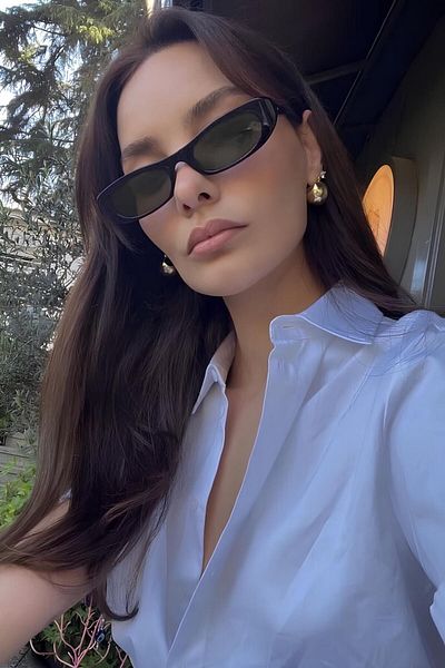 MACERATİ Unisex Black Slim Green Sunglasses
