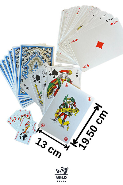 Dev Boy Iskambil Jumbo Playing Cards 54 Kart 400 gr Ameircan Bristol Carton Size: 19.50 Cm * 13 Cm