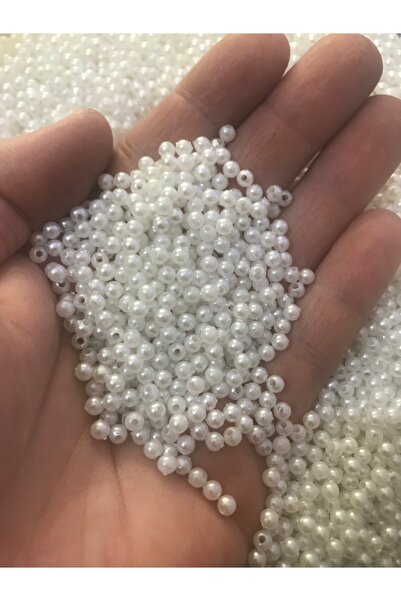 Hobimos 500 γραμμάρια 4 χιλιοστά Λευκό Ποιότητα Πλαστικό Πέρλα Περίπου 15.000 Τεμάχια