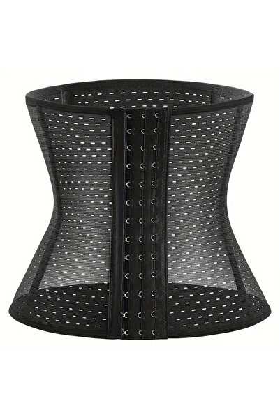 MİSTİRİK Ulyana Model 5 Zone Effect Airable Latex Corset Μαύρο Χρώμα
