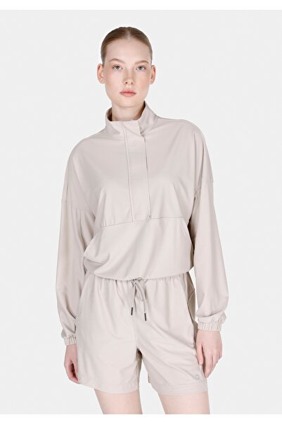 Colin's Regular Fit Fermuarlı Düz Kadın Taş Sweatshirt