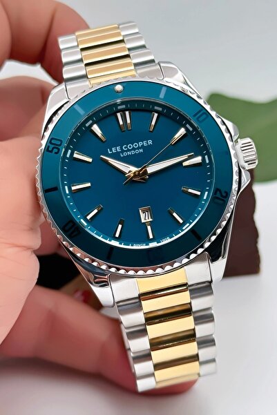 Lee Cooper Lc07841.270 - Men's Gold-silver Color Steel Cord Wrist Watch 3atm Bracelet Zmlc018