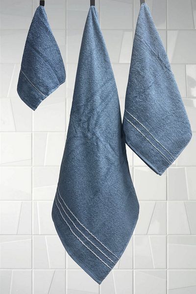 S&R Set de prosoape de baie din bumbac 100% din 3 piese - Set de prosoape de baie turceasca