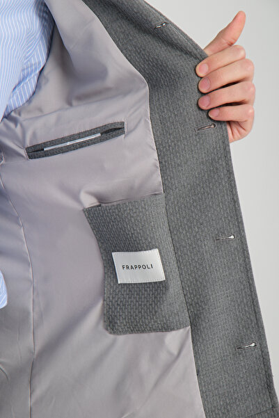 Frappoli Tommas Men's Gray Oversize Stretching Fabric Spring Trench Jacket-Mont
