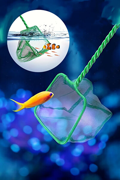 NOYİSKA 32cm Balık Yakalama Kepçesi 7,5cm Kepçe Ölçülü Ergonomik Akvaryum Balık Yakalama ve Taşıma Tel Kepçe
