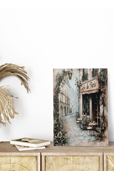 qoeuyl boutique Cafe De Paris No:7 Retro Vintage 18x27 MDF Ξύλινη αφίσα ζωγρα...