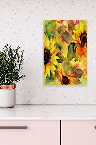 qoeuyl boutique Θέμα ηλίανθου Νο: 1 Ρετρό Vintage 18x27 MDF Ξύλινη αφίσα ζωγρ...