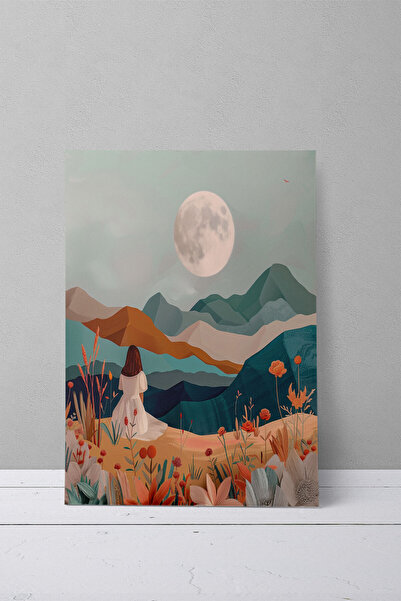 qoeuyl boutique Bohemian Nature Themed No:4 Retro Vintage 18x27 MDF Ξύλινη αφ...