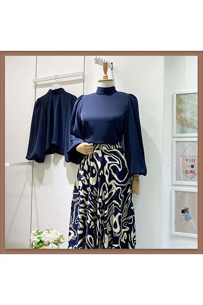 Faya Boutique Cămașă liva bleumarin