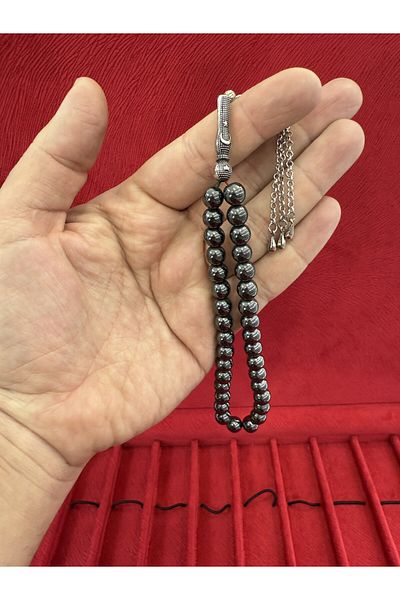 Anemore Collection Hematite Stone 33-Piece Rosary Wooden Box Gift for Lover and Father