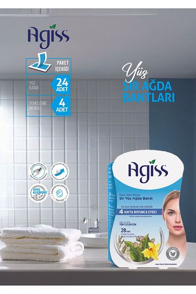 AGISS 28 Pack Sir Facial Wax Strips All Skin 6 Pieces