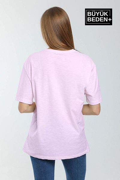 Superlife Superlife Women's Large Size Crew Neck T-Shirt Spr25Btsk10