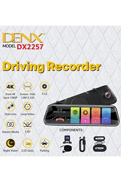 Denx 4K Dash Cam with 10-Inch Touch Screen, Advanced Night Vision