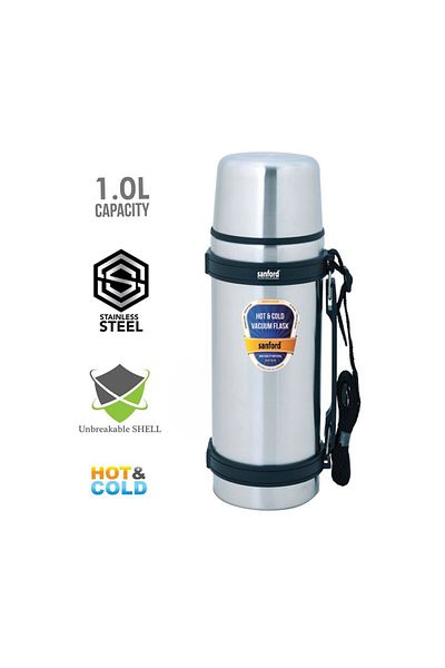Sanford Vacuum Flask 1L 24 Hours Hot or Cold SF1634SVF - Silver
